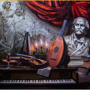 Still Life with a Sculptural Portrait of Massenet