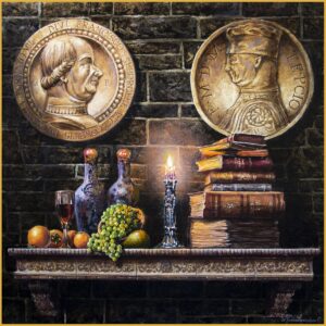 Still Lifes with Ceramic Portraits of the Medici Family (Diptych)