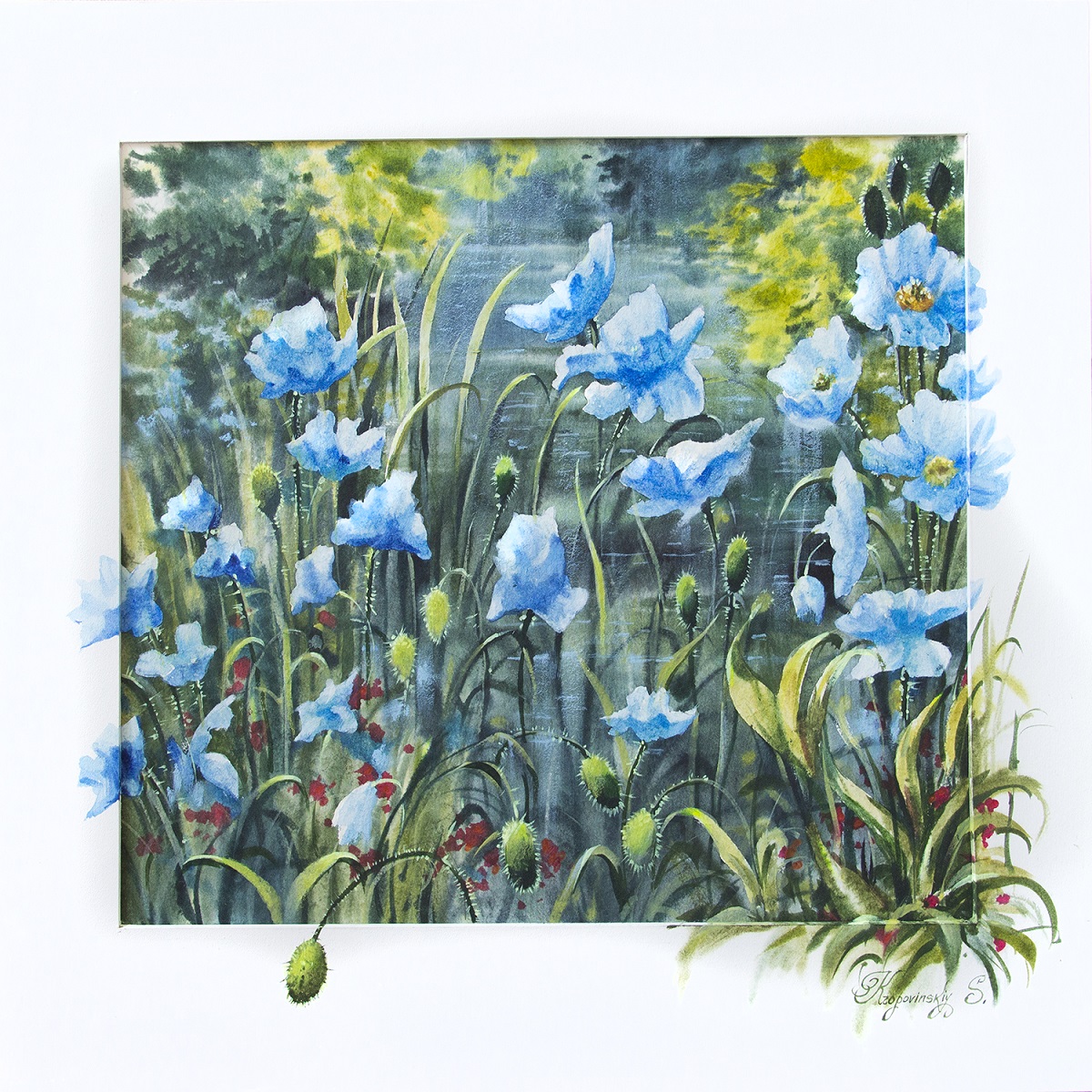 Sergey Kropovinskiy - Blue flowers by the pond