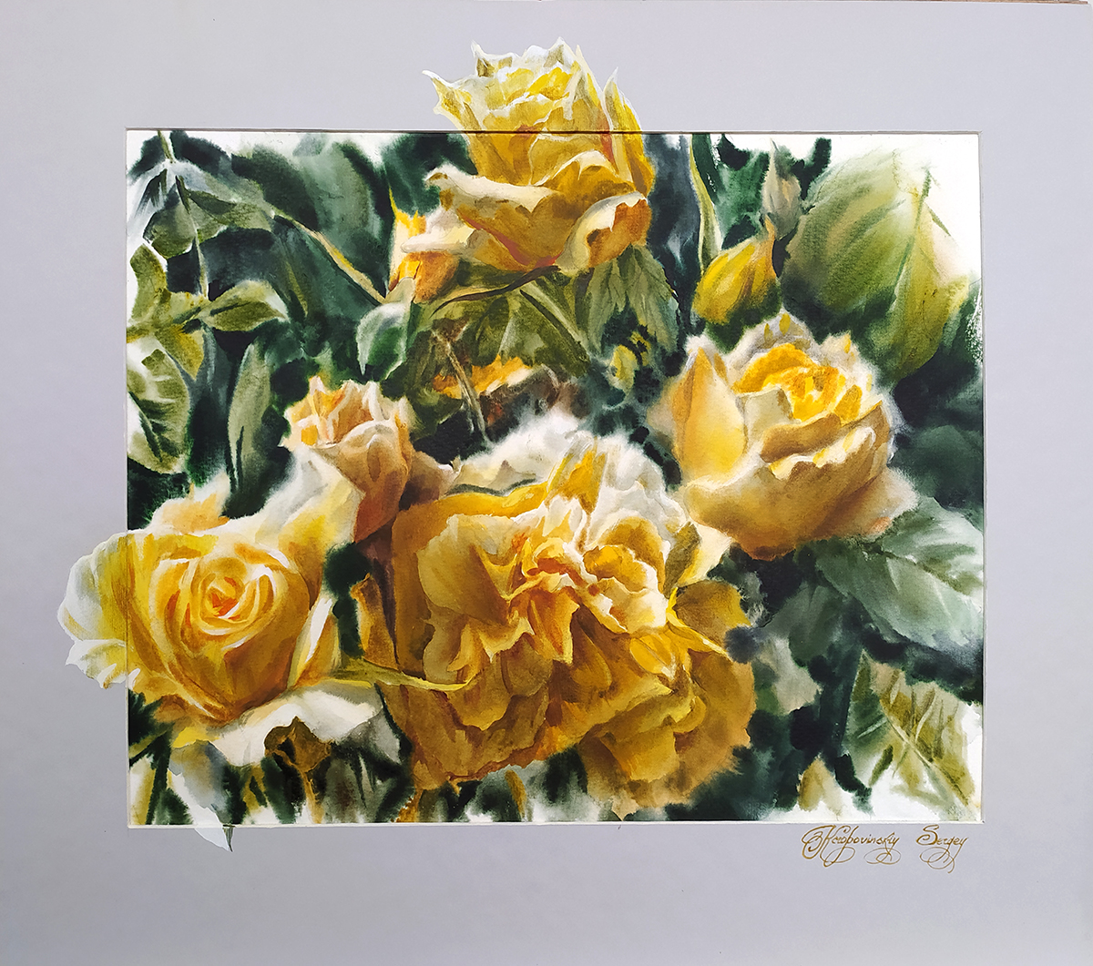 Sergey Kropovinskiy - Roses in the Garden, Lit by the Sun