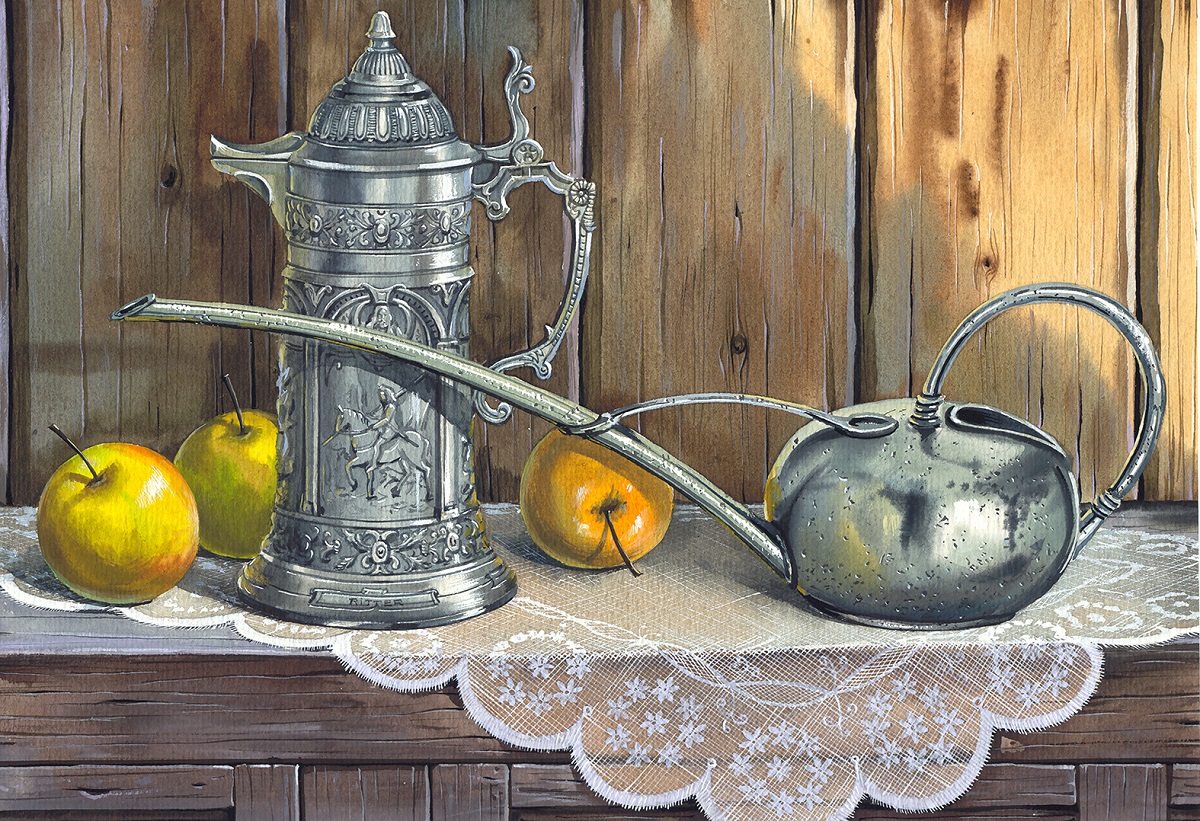 Sergey Kropovinskiy - Still Life with a Tin Milk Jug