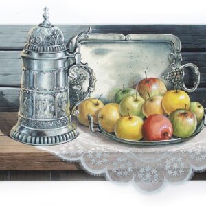 Sergey Kropovinskiy - Still Life with a Tin Tray and Apples.