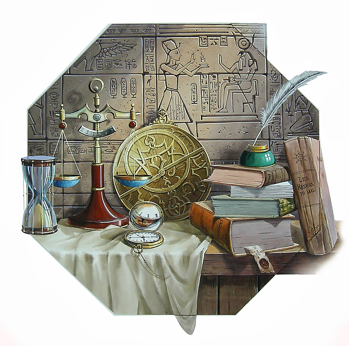 Sergey Kropovinskiy - Still Life with an Astrolabe in an Octagon